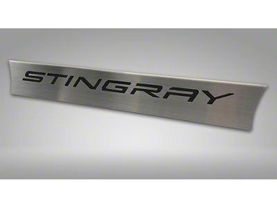 Lower Rear Window Accent with Stingray Lettering; Black Carbon Fiber Inlay (20-24 Corvette C8 Coupe)