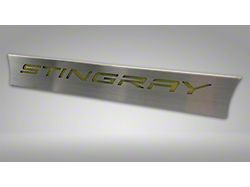 Lower Rear Window Accent with Stingray Lettering; Yellow Carbon Fiber Inlay (20-24 Corvette C8 Coupe)