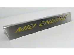 Lower Rear Window Frame with Mid Engine Logo Inlay; Stainless Steel; Yellow Carbon Fiber (20-24 Corvette C8 Coupe)