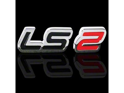 LS2 Emblem; Chrome/Yellow (05-07 Corvette C6)