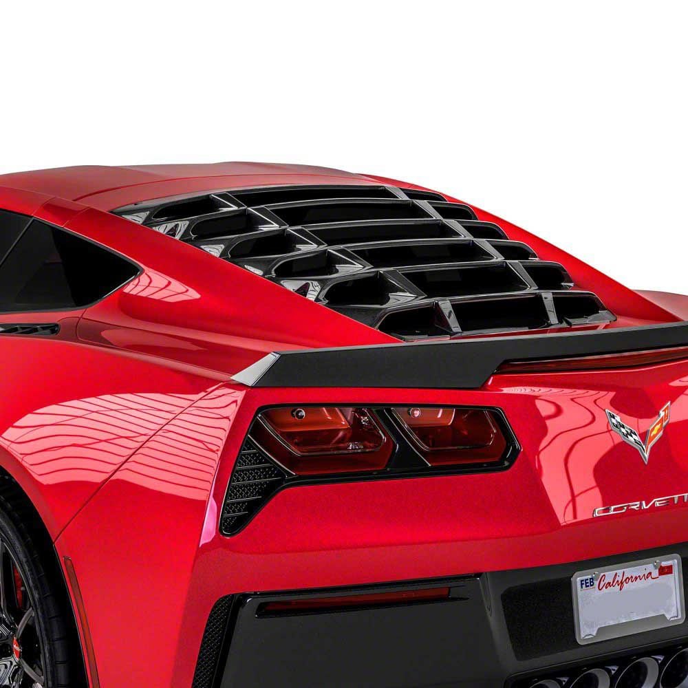 Corvette LV Style Rear Window Louvers; Matte Black (14-19 Corvette C7 ...