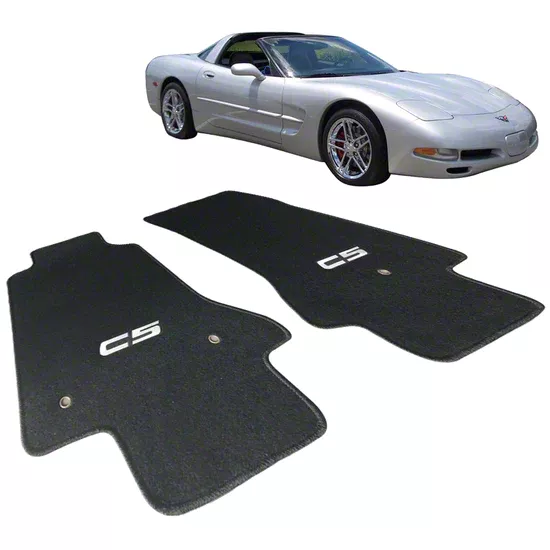 Corvette Nylon Floor Mats With C5 Logo Black 97 04 Corvette C5 Free Shipping 7820