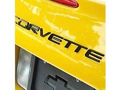 Rear Bumper Cover Lettering Kit; Black (97-04 Corvette C5)
