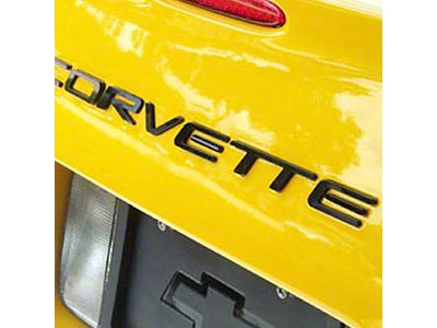 Rear Bumper Cover Lettering Kit; Black (97-04 Corvette C5)