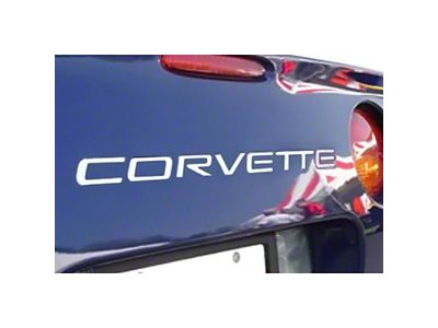 Rear Bumper Cover Lettering Kit; White (97-04 Corvette C5)