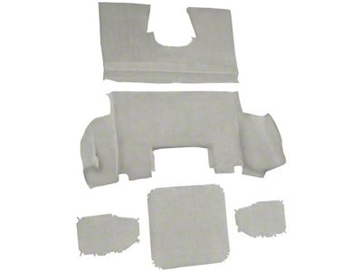 Rear Cutpile Molded Carpet with Heel Pad; Oyster/Shale (97-04 Corvette C5 Coupe)