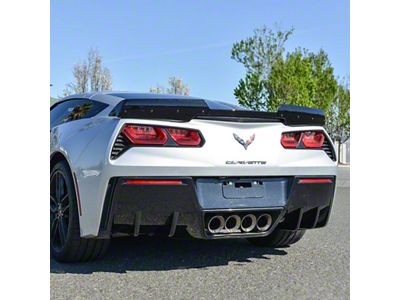 Rear Diffuser Fins; Carbon Flash (14-19 Corvette C7)