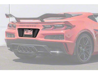 Rear License Plate Backing; Carbon Flash Metallic (23-24 Corvette C8 E-Ray, Z06)