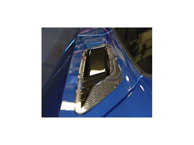 Rear Quarter Vent Covers; Stainless and Carbon Fiber (14-19 Corvette C7)