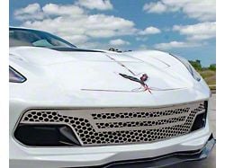 Retro Matrix Series Front Grille; Stainless Steel (14-19 Corvette C7 Grand Sport, Z06)