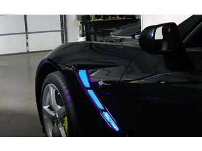 RGB Fender Cove/Hood Vent LED Lighting Kit; Bluetooth (14-19 Corvette C7)