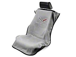 Seat Towel with C7 GS Logo; Gray (14-19 Corvette C7)