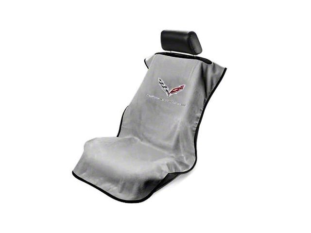 Seat Towel with C7 GS Logo; Gray (14-19 Corvette C7)