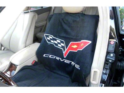 Seat Towel with ZR1 Logo; Black (05-13 Corvette C6)