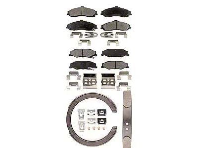 Semi-Metallic Brake Pads with Parking Shoes; Front and Rear (97-04 Corvette C5; 05-13 Corvette C6 Base)