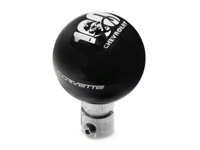 Shift Knob with 100th Anniversary Logo; Black (05-13 Corvette C6)