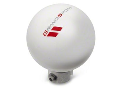 Shift Knob with Grand Sport Emblem; White (05-13 Corvette C6)