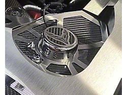 Shock Tower Covers with Insert Flag Emblem; Carbon Fiber (20-25 Corvette C8 Coupe)