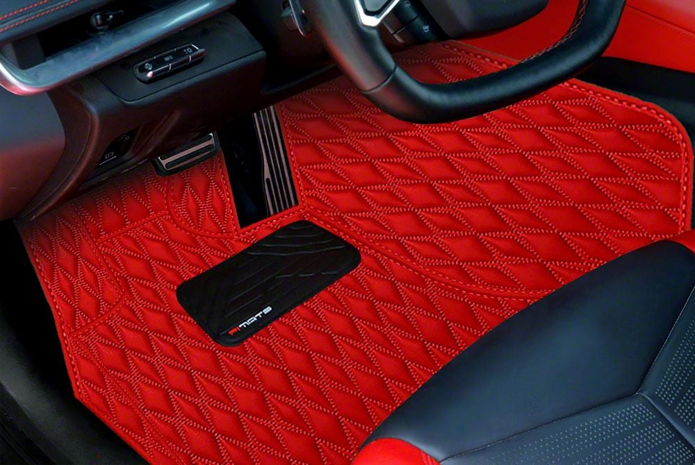 Corvette Single Layer Diamond Floor Mats Full Red 20 24 Corvette C8 Free Shipping 4942