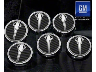 Stingray Emblem Fluid Cap Covers; Brushed Black (14-19 Corvette C7 w/ Manual Transmission)