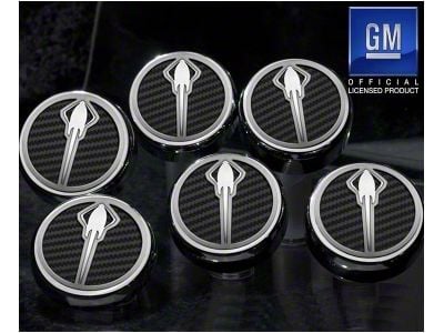 Stingray Emblem Fluid Cap Covers; Solid Black (14-19 Corvette C7 w/ Manual Transmission)