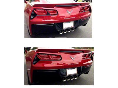 Tail Light Center Bar Inserts; Gloss Black (14-19 Corvette C7)