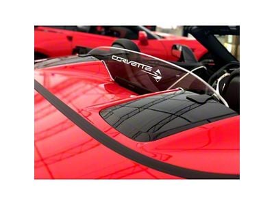 Wind Deflector with C7 Flag Logo; Clear (14-19 Corvette C7 Convertible)