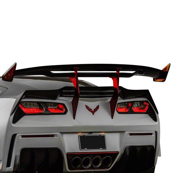 XIK GT Series 2 Style Rear Wing; Carbon Fiber (14-19 Corvette C7 Stingray,  Z06, Grand Sport)