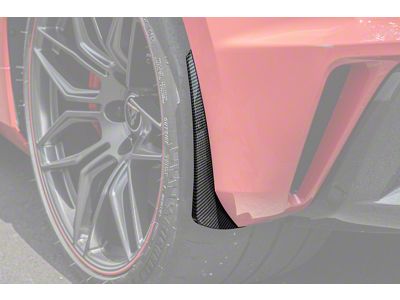 XL Extended Package Rear Splash Guards; Hydro-Dipped Carbon Fiber (23-24 Corvette C8 E-Ray, Z06)