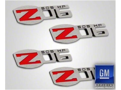 Z06 505HP Badges; Polished (06-13 Corvette C6 Z06)