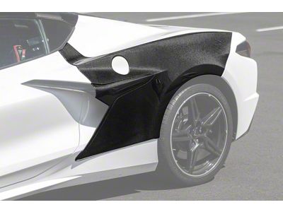 Z06 Package Rear Side Fenders; Primed Black (20-25 Corvette C8 Stingray)