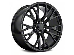 C7 Z06 Replica Gloss Black Wheel; Front Only; 18x8.5 (05-13 Corvette C6, Excluding ZR1)