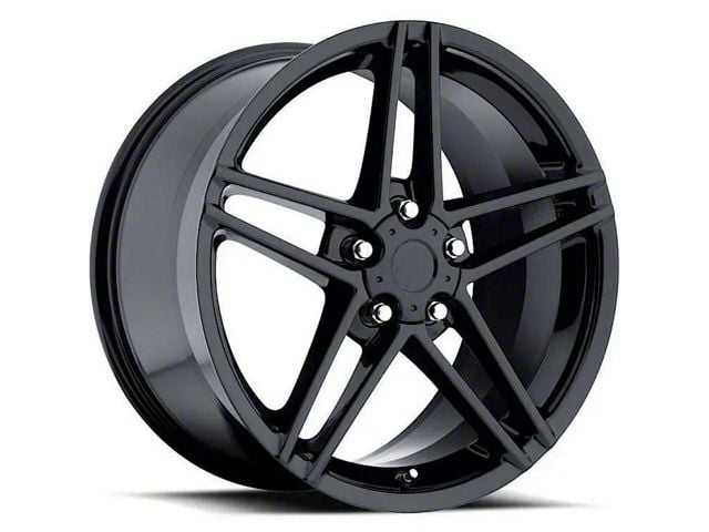 C6 Z06 Replica Gloss Black Wheel; Rear Only; 19x11 (05-13 Corvette C6, Excluding ZR1)