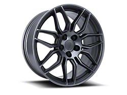 Z06 Replica Titanium Machined Face with Dark Clear Wheel; Rear Only; 20x12; 59mm Offset (20-25 Corvette C8 Stingray)