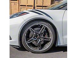 Z06 Style Fender Flare Extension; Front; Matte Black (20-24 Corvette C8)