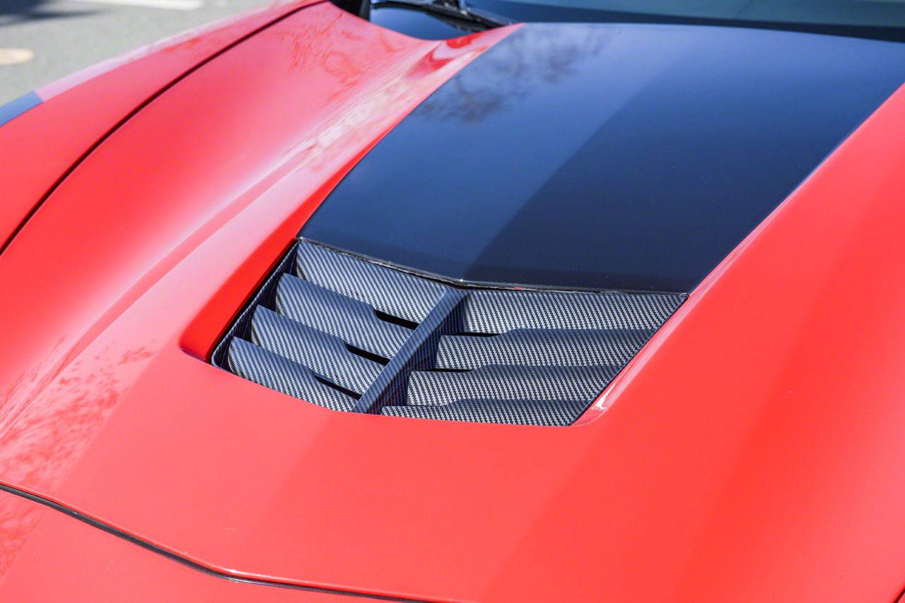 Corvette Z06 Style Hood Vent; Hydro-Dipped Carbon (14-19 Corvette C7 ...