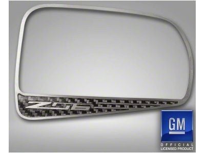 Z06 Style Side View Mirror Trim; Satinless Steel/Carbon Fiber (15-19 Corvette C7 Z06)