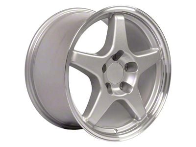 ZR1 Style Deep Dish Silver Wheel; Rear Only; 17x11; 50mm Offset (97-04 Corvette C5)