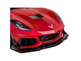 ZR1 Style Front Bumper Splitter; Gloss Carbon Fiber Vinyl (14-19 Corvette C7)