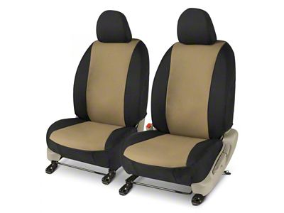 Covercraft Precision Fit Seat Covers Endura Custom Front Row Seat Covers; Tan/Black (16-24 Camaro Coupe w/o RECARO Seats)