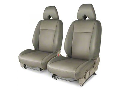 Covercraft Precision Fit Seat Covers Leatherette Custom Front Row Seat Covers; Light Gray (16-24 Camaro Coupe w/o RECARO Seats)