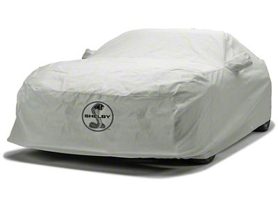 Covercraft Custom Car Covers 3-Layer Moderate Climate Car Cover with Antenna Pocket and Shelby Snake Medallion Logo; Gray (15-20 Mustang GT350)