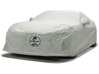 Covercraft Custom Car Covers 3-Layer Moderate Climate Car Cover with Antenna Pocket and Shelby Snake Medallion Logo; Gray (15-20 Mustang GT350R; 20-22 Mustang GT500 w/o Track Pack)