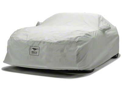 Covercraft Custom Car Covers 3-Layer Moderate Climate Car Cover with Black Mustang 50 Years Logo and without Antenna Pocket (15-20 Mustang GT350R; 20-22 Mustang GT500 w/o Track Pack)