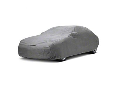 Covercraft Custom Car Covers 5-Layer Indoor Car Cover with Black Mustang Pony Logo; Gray (79-86 Mustang Coupe, Convertible)