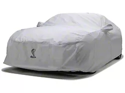 Covercraft Custom Car Covers 5-Layer Softback All Climate Car Cover with Antenna Pocket and Black Mustang Cobra Logo; Gray (22-25 Mustang GT Fastback w/ Performance Pack)