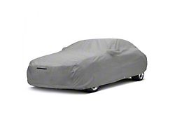 Covercraft Custom Car Covers 5-Layer Softback All Climate Car Cover with Antenna Pocket and Black Mustang Tri-Bar Logo; Gray (15-25 Mustang Fastback, Excluding GT350, GT500 & 22-25 GT Fastback w/ Performance Pack)