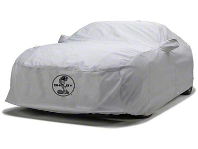 Covercraft Custom Car Covers 5-Layer Softback All Climate Car Cover with Antenna Pocket and Shelby Snake Medallion Logo; Gray (20-22 Mustang GT500 w/ Track Pack)