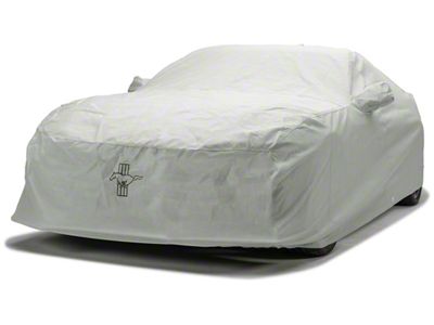 Covercraft Custom Car Covers 3-Layer Moderate Climate Car Cover with Black Mustang Tri-Bar Logo and without Antenna Pocket (15-20 Mustang GT350R; 20-22 Mustang GT500 w/o Track Pack)