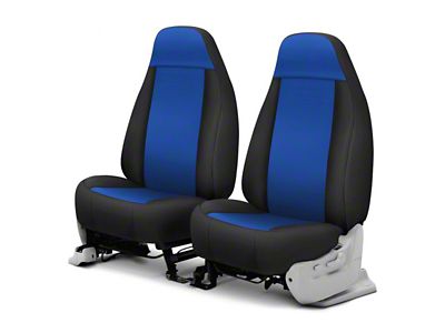 Covercraft Precision Fit Seat Covers Endura Custom Front Row Seat Covers; Blue/Black (83-93 Mustang Convertible)